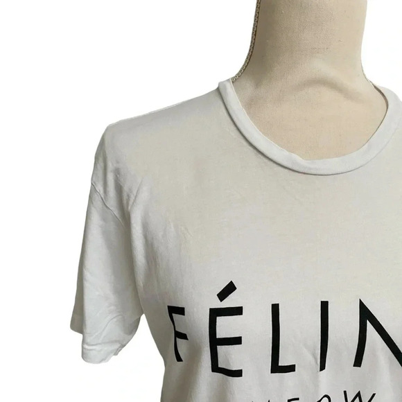 Brian Lichtenberg BLTEE FÉLINE MEOW Graphic Tee White Cotton Shirt Small - Picture 3 of 15